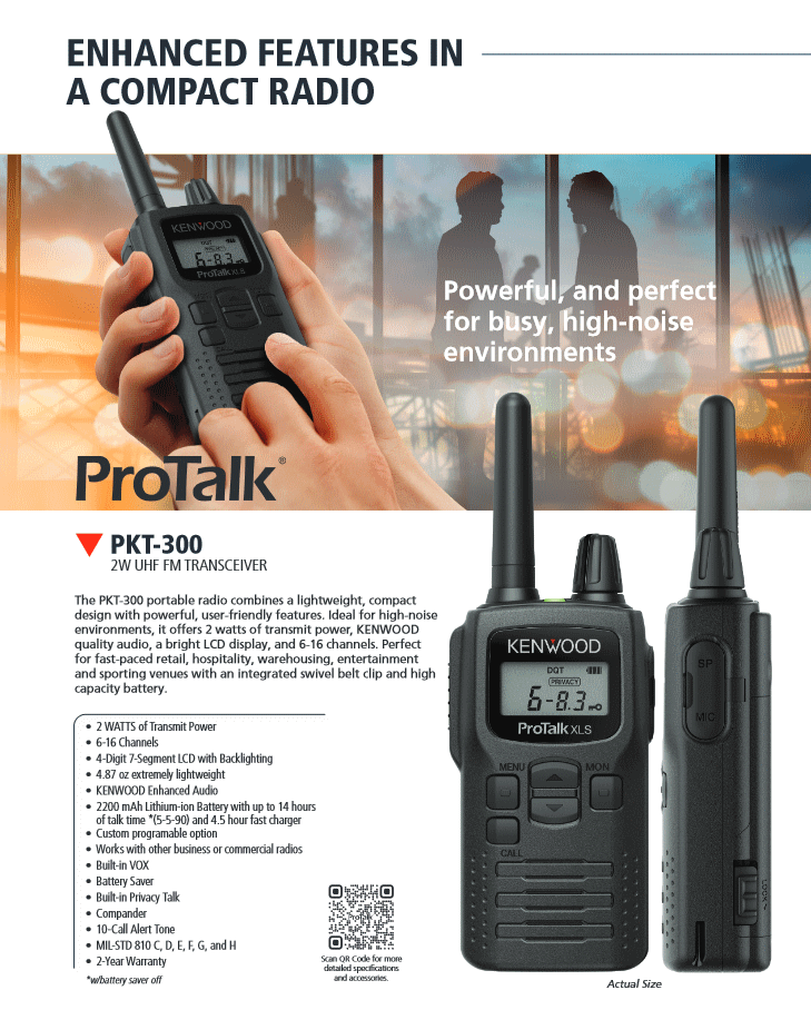 Kenwood PKT300 6CH 2W UHF Two Way Radio 3 Kenwood ProTalk UHF Radio Two Way