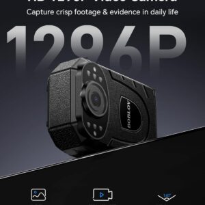 BOBLOV KJ21 Body Camera, 1296P Body Wearable Camera Support Memory Expand Max 256G, 8-10Hours Recording Police Body Camera Lightweight and Portable Easy to Operate Clear NightVision (KJ21 Only)