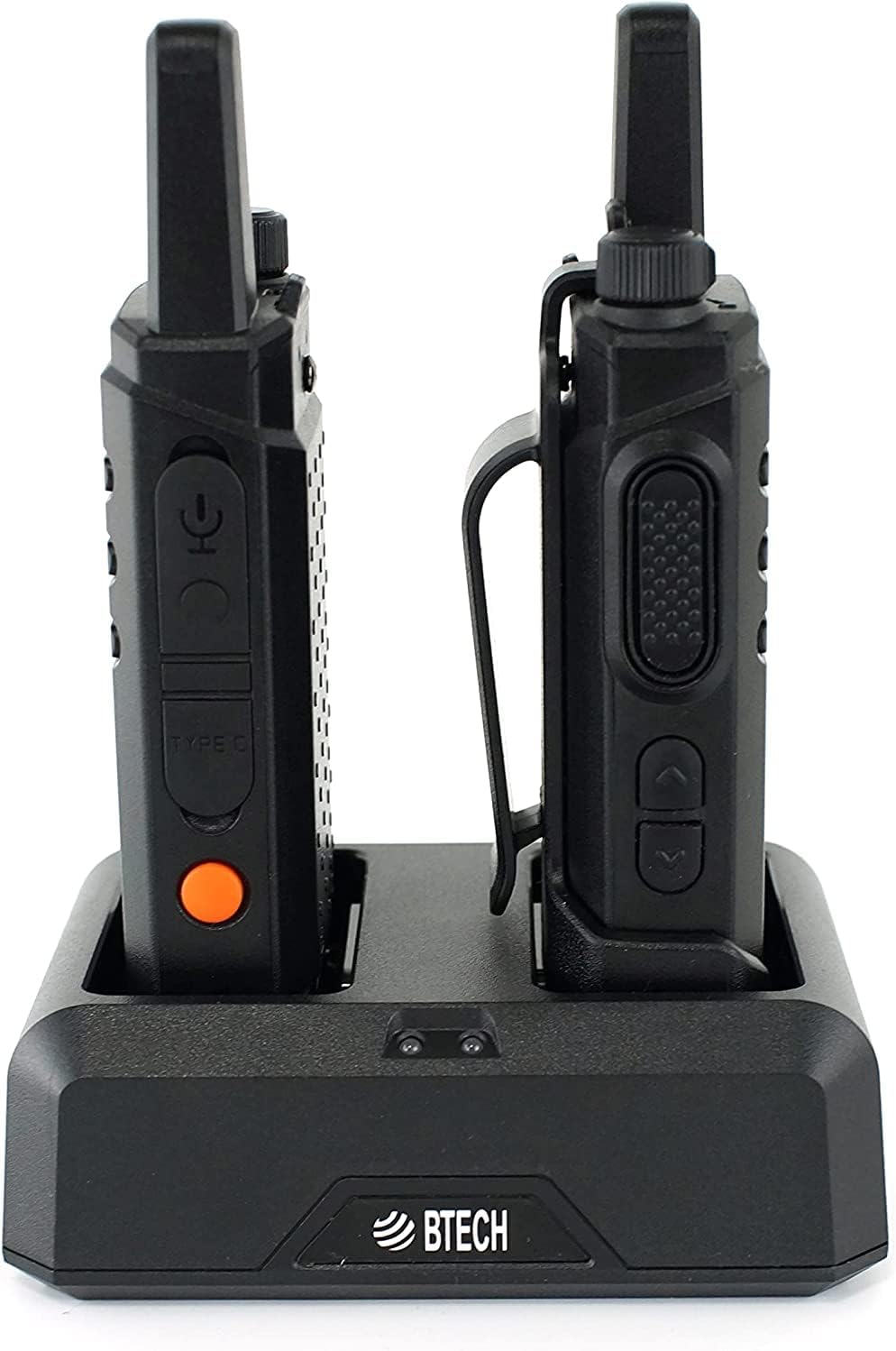 BTECH FRS-B1 8 Pack FRS Business, Adult Walkie Talkies, NOAA, High Output Two-Way Radio. Full Kit with Earpiece Kit, Holsters, Desktop Charger, Built in Flashlight, NOAA, and More 7 BTECH FRS-B1 8 Pack FRS Business, Adult Walkie Talkies, NOAA, High Output Two-Way Radio. Full Kit with Earpiece Kit, Holsters, Desktop Charger, Built in Flashlight, NOAA, and More - Image 7