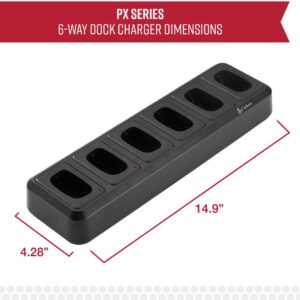 Cobra PX Professional Walkie Talkie 6-Way Dock Charging Station with UBS Charging Cable – Desktop Portable Charger, Compatible with PX650 Business Models