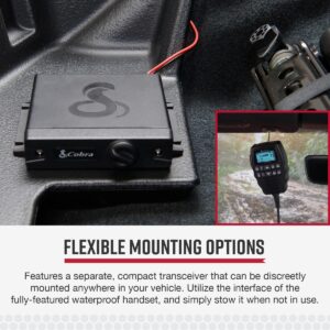 Cobra 75 All Road Wireless CB Radio – Dual-Mode AM/FM, Full 40 Channels, Bluetooth Connectivity, Digital Noise Cancellation, Waterproof, Instant Channel 9, 4-Watt Output, Easy to Operate, Black