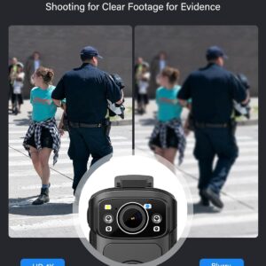 BOBLOV B4K5 256GB 4K Body Camera,3400mAh IP68 Waterproof GPS Police Body Cams for 11Hrs Video Record, Provide Charging Dock, Night Vision Video Camcorder for Personal, Guard Civilians(256GB)