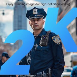 BOBLOV KJ23Pro 2K Body Camera, 256GB Body Camera with Night Vision, 4000mAh Battery for 15 Hours Continuous Recording, IP66 Waterproof Design for Law Enforcement, Security, and Outdoor Work