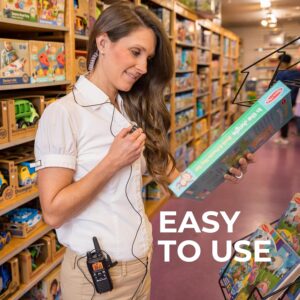 Midland – LXT600BBX6 Gang Charger Business Radio Walkie Talkie with Ear Piece – Small, Lightweight – Security Restaurants Retail Cafes – Two Way Radio with Charging Base- Rechargeable- 6 Units