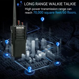 Retevis RT29 2 Way Radio Long Range,High Power Heavy Duty Two Way Radio,Rugged Walkie Talkies with Waterproof Speaker Mic 3200mAh Battery for Business Commercial School(4 Pack)